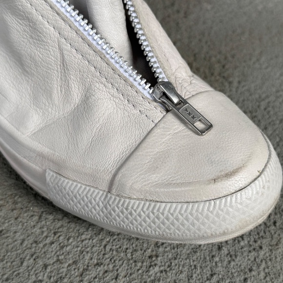 Converse x Guidi Women’s White Leather Zip-Up High-Top Sneakers - Picture 9 of 14